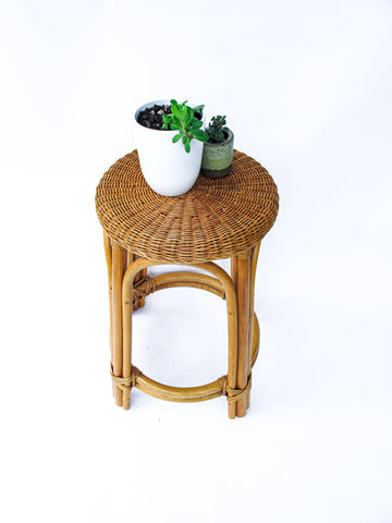 Wicker Barstool Plant Stand