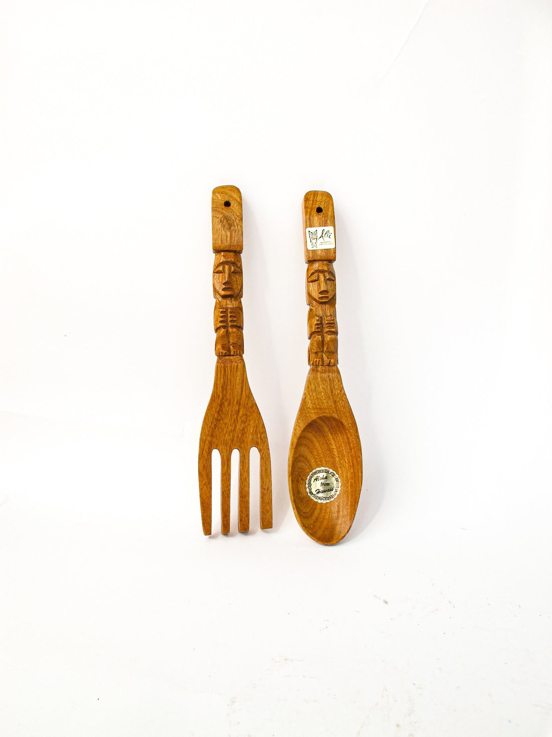 Hand Carved Fork and Spoon Set Wall Art Made by Alii in Hawaii