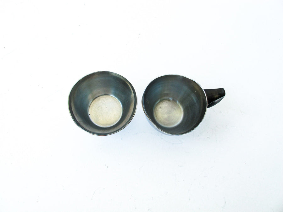 Midcentury Stainless Steel Cream and Sugar set