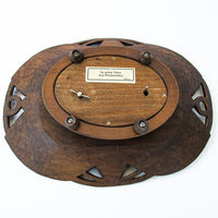 German Walnut Wood Bowl Dish Music Box