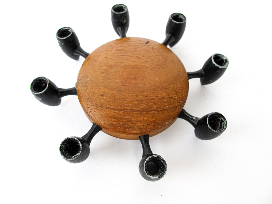 Digsmed Iron and Wood Candlestick Holder