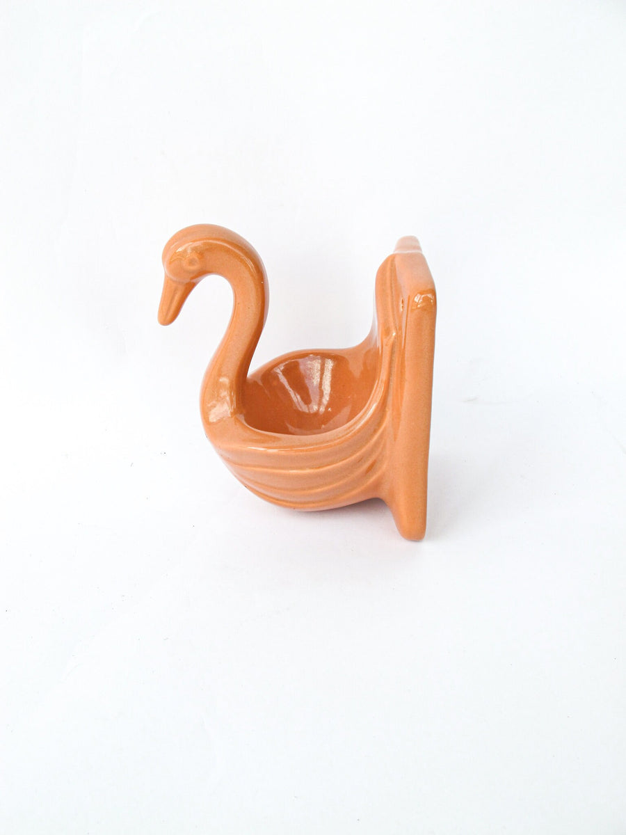 Vintage Terracotta Pink Ceramic Wall Mounted Swan / Flamingo bowl / Planter / Soap Dish