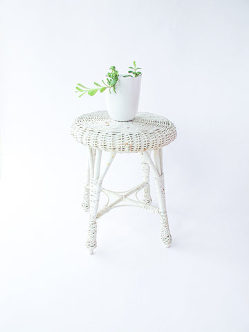 Wicker Stool Plant Stand