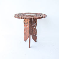 Teak Wood Plant Stand Table with Inlay Made in India