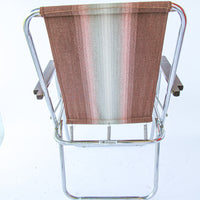 Canvas Folding Lawn Chairs with Metal Frames and Wood Arm Rests ( 2 Available and Sold Separately)