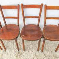 Bentwood Chairs with Ply board Seats Set of Four