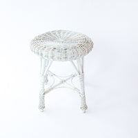 Wicker Stool Plant Stand Side Table