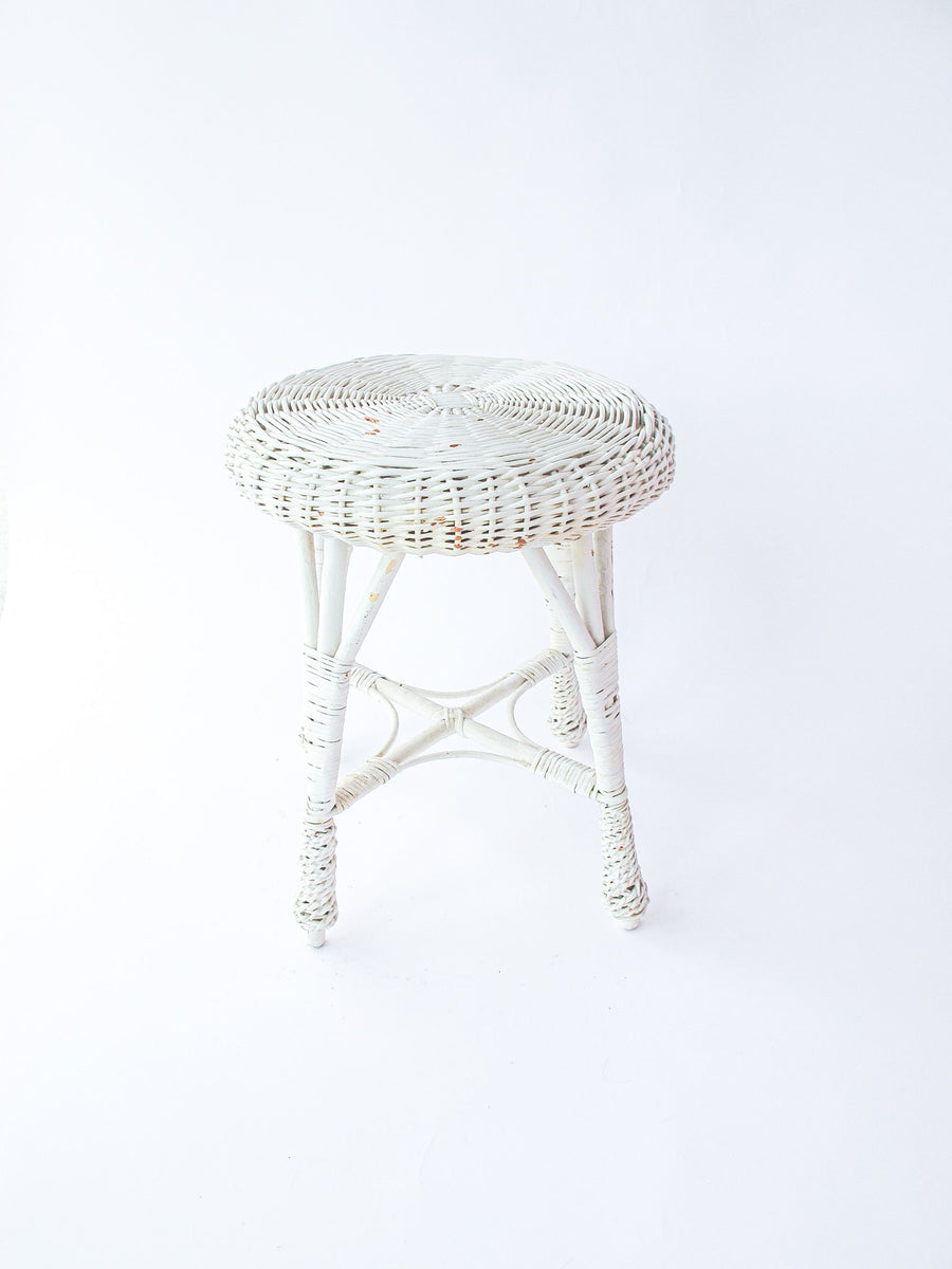 Wicker Stool Plant Stand