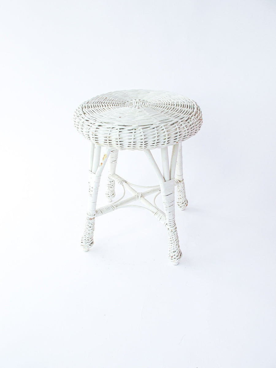 Wicker Stool Plant Stand