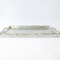 Silver Quilted Serving Tray from Mexico