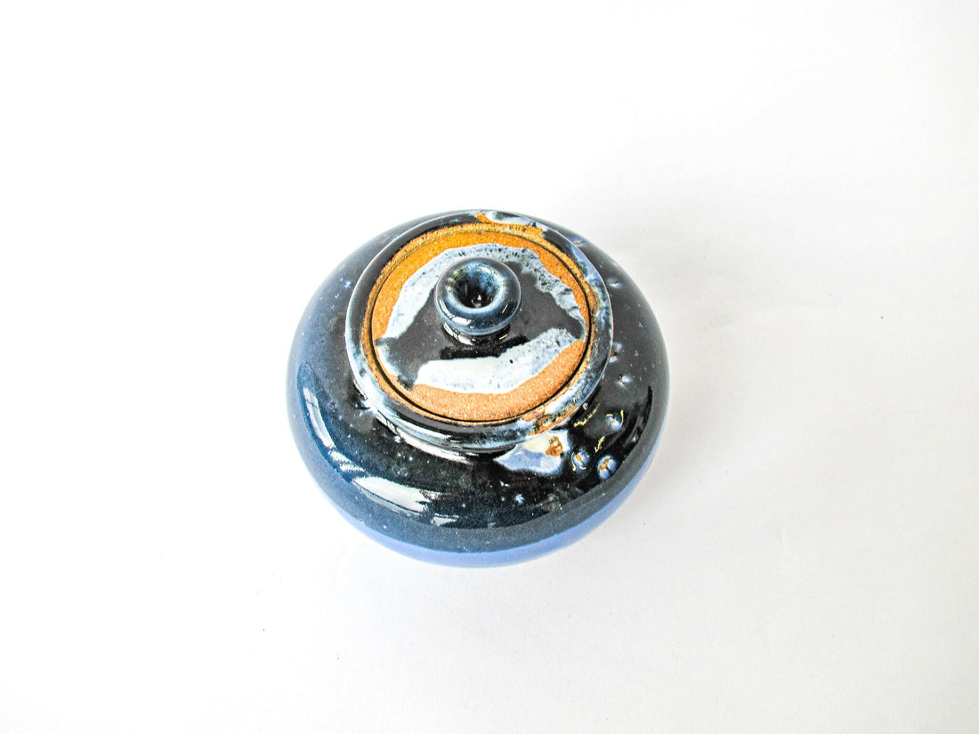 Hand Spun Ceramic Canister Jar with Lid