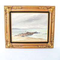California Capitola Coastline Original Painting on Canvas Board with Wood Frame - By Jon Blanchette