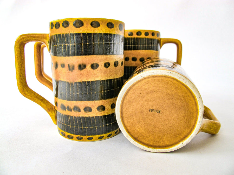 Set of Six Foreign Ceramic Mugs Made in Germany