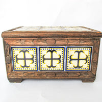 Mexican Tile and Carved Wood Trunk
