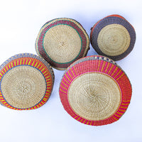 African Market Baskets with Leather Handle Detailing (3 Available and Sold Separately)