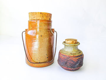 Ceramic Spice Oil Jars with Cork Tops (Sold Individually)