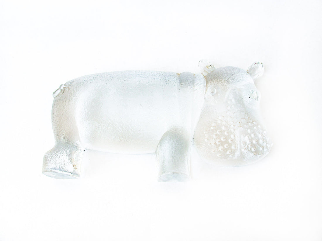 Glass Hippo Paperweight