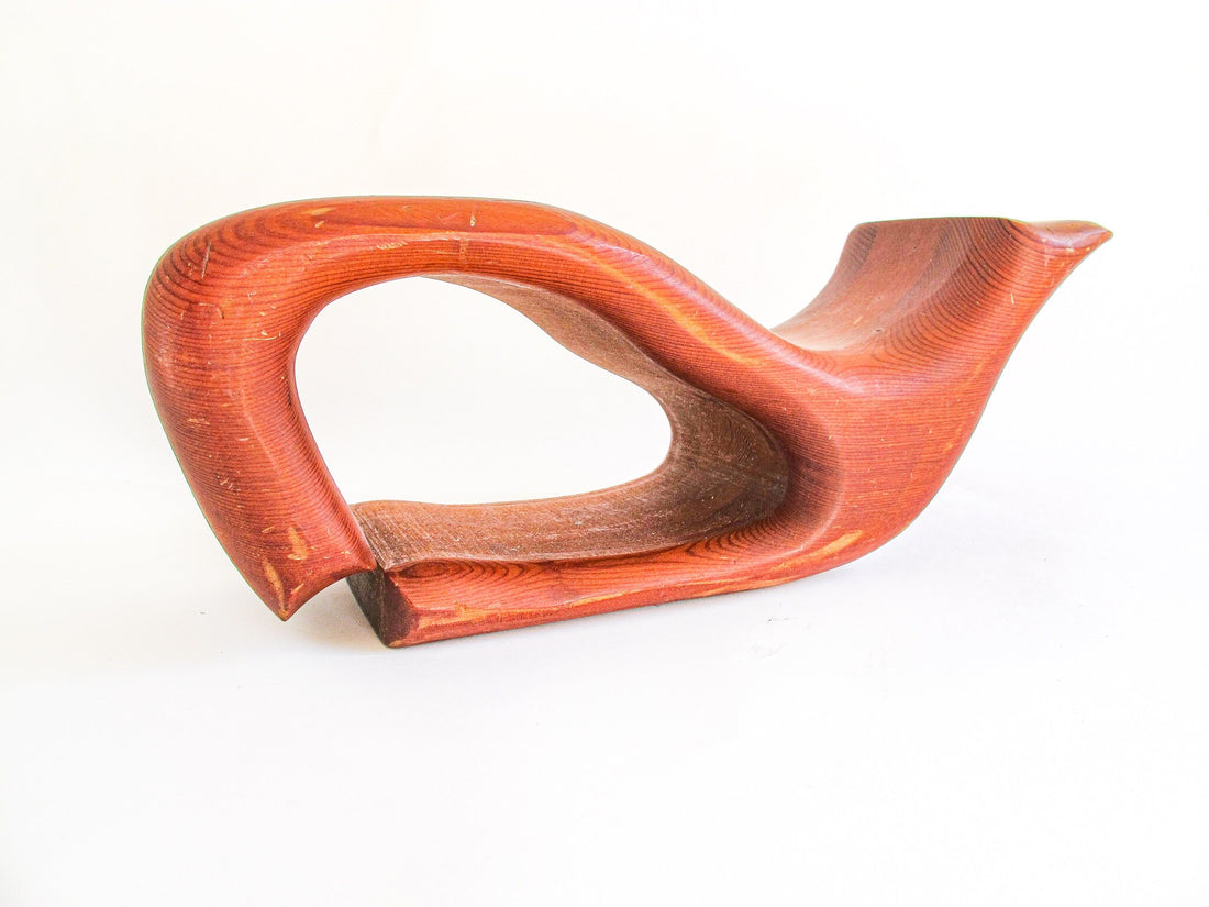Red Wood Hand Carved Whale From California