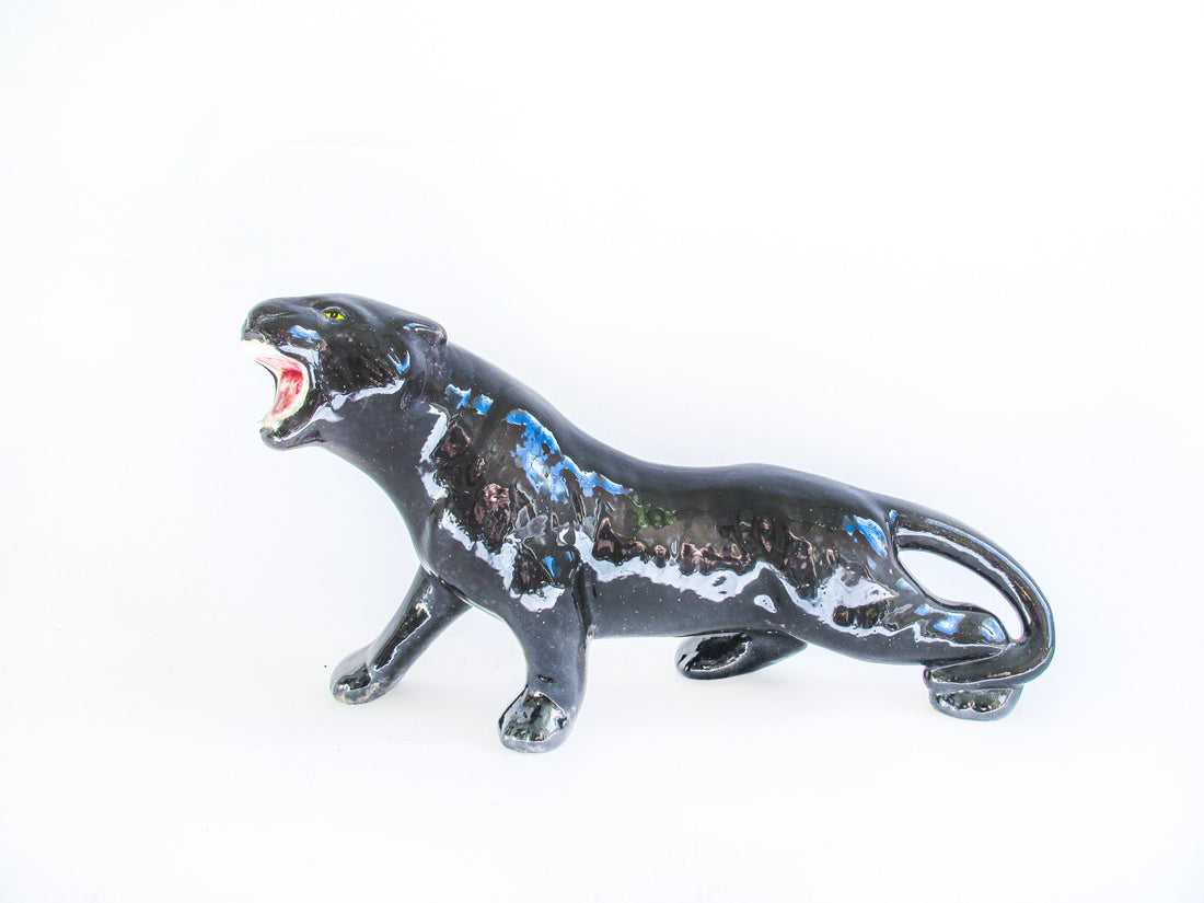 Ceramic Panther Sculpture
