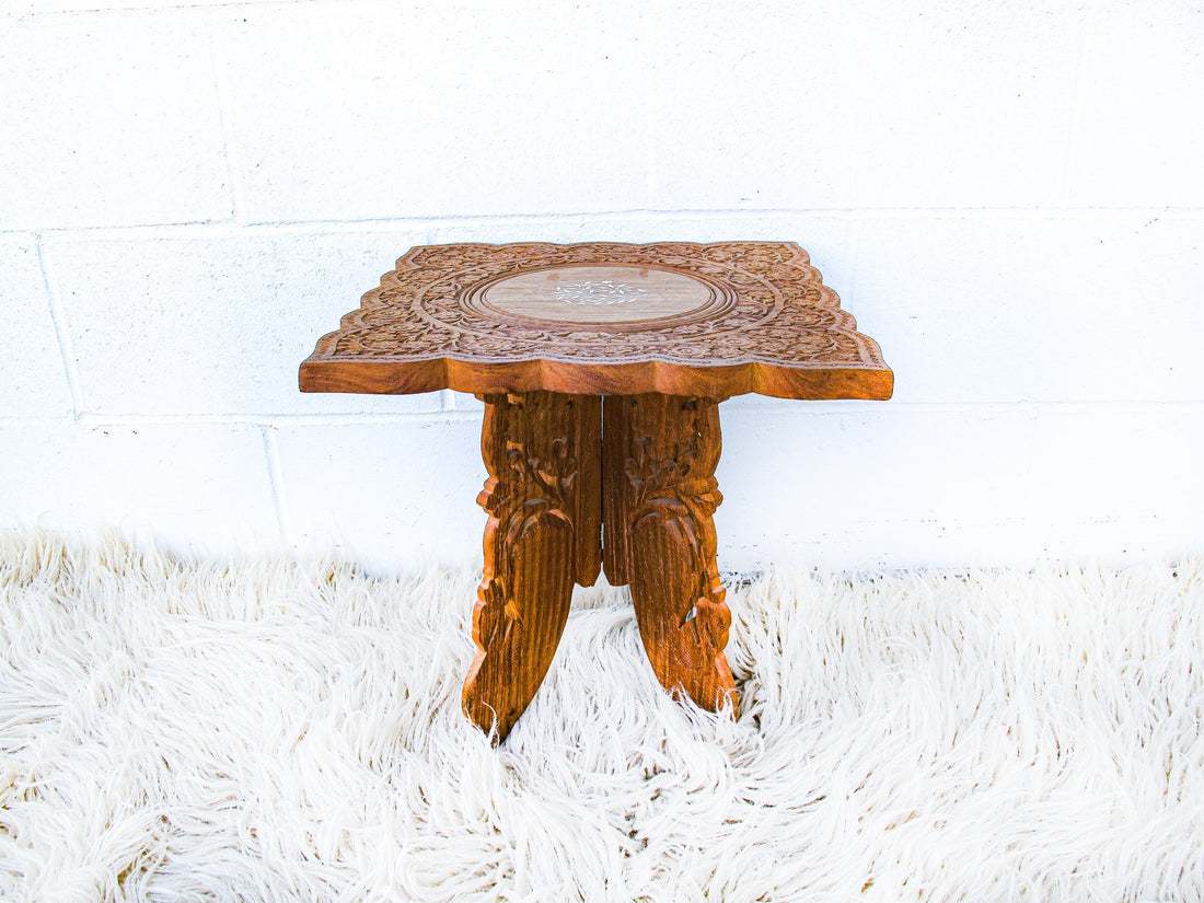 Teak Wood Table with Folding Base