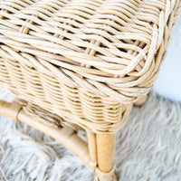 Wicker Rattan Stool Plant Stand Small Side Table