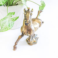 Asian Inspired Brass Horse Sculpture Statue Figure
