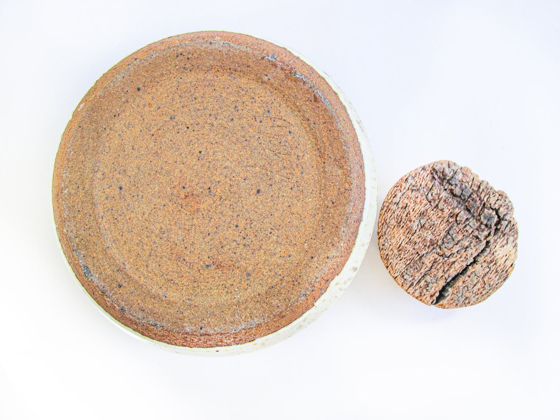 Speckled Ceramic Pottery Canister with Cork Lid