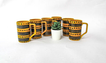 Set of Six Foreign Ceramic Mugs Made in Germany