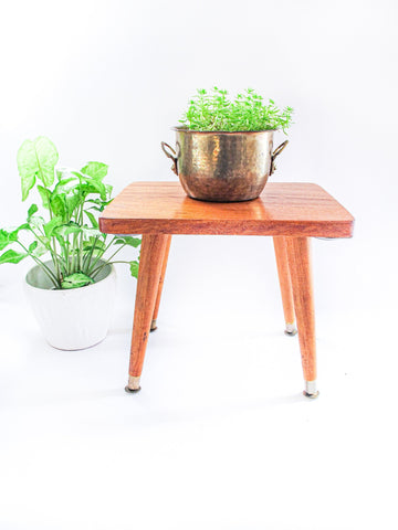 Midcentury Wood Stool