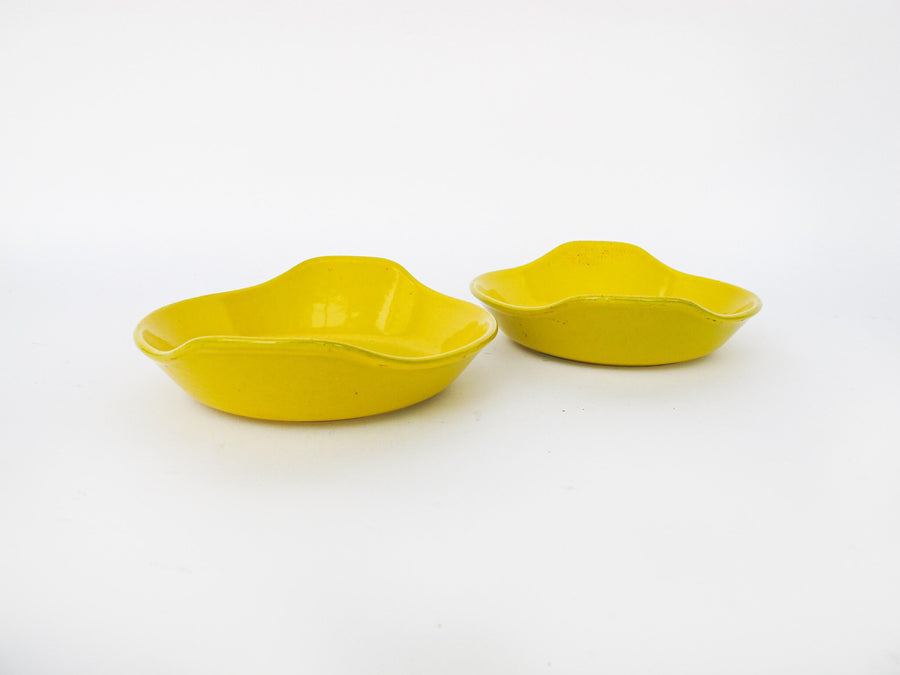 Yellow Enamelware Cast Iron Mini Serve Pans