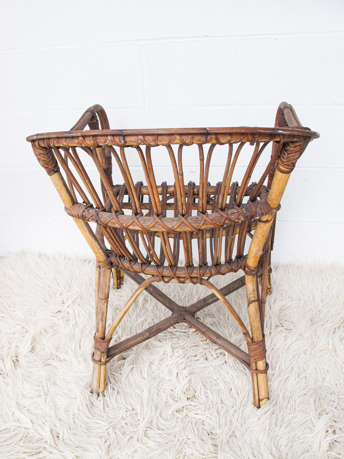 Franco Albini Style Bamboo Rattan Chair