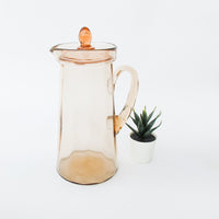 Rose Glass Carafe  Pitcher Decanter With Lid