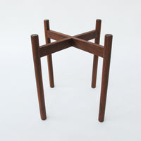 Teak Wood Table with Plant Stand Base and Inlay Wood Table Top