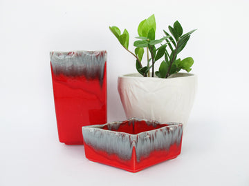 Volcano Ceramic Pottery Dish and Vase Made in the USA (2 Available and Sold Separately)