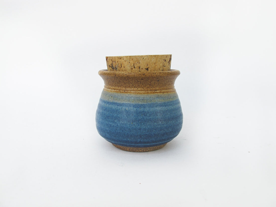 Ceramic Pottery Spice Jar with Cork Lid