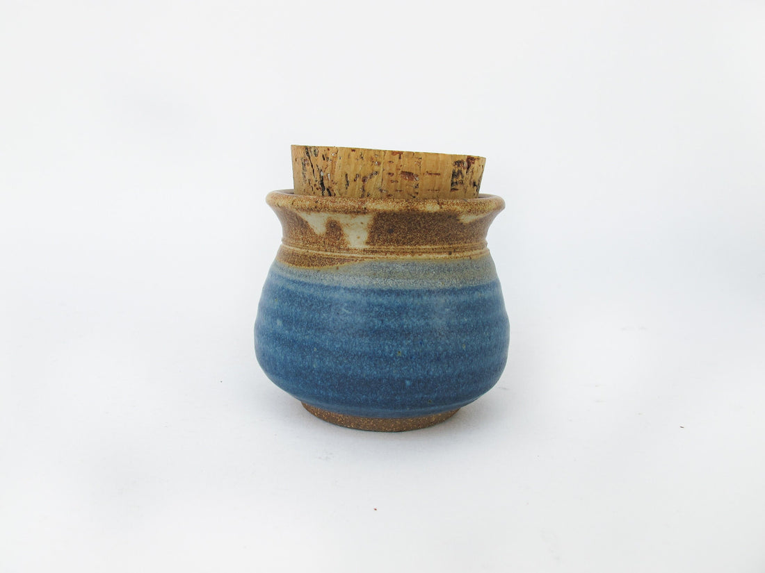 Ceramic Pottery Spice Jar with Cork Lid