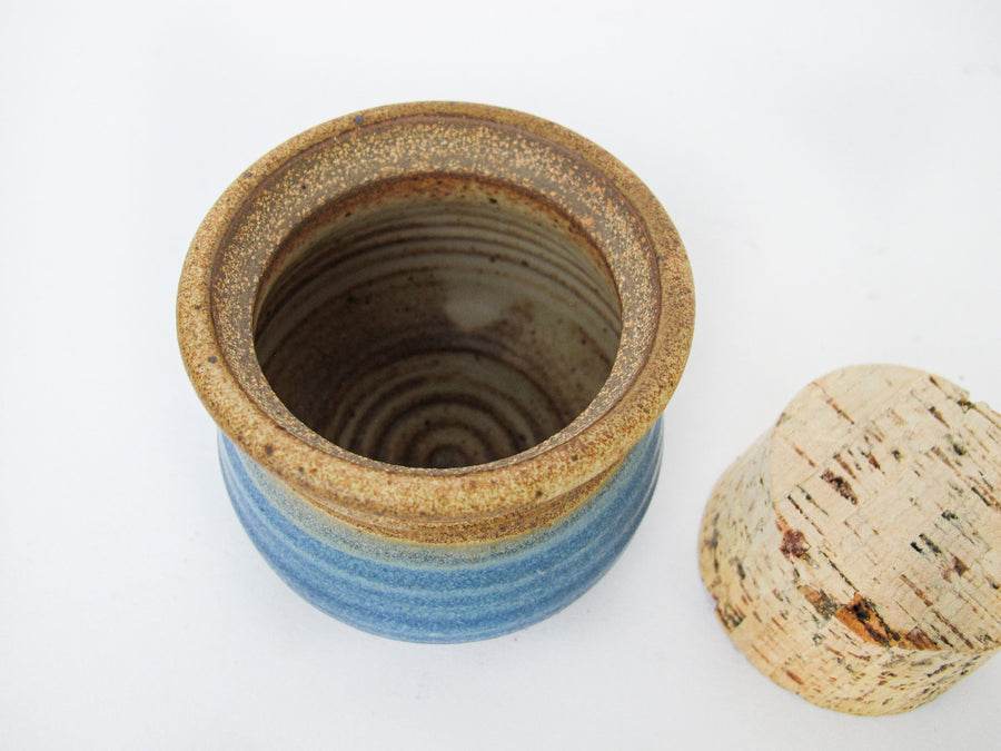 Ceramic Pottery Spice Jar with Cork Lid