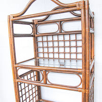 Bamboo Rattan Shelf with Glass Inserts (1 Left! Sold Individually)