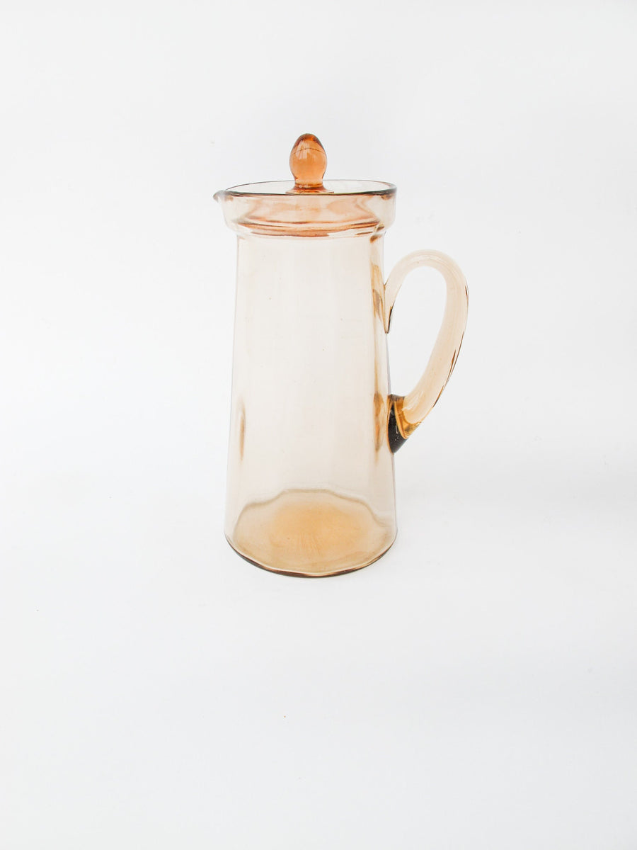 Rose Glass Carafe  Pitcher Decanter With Lid