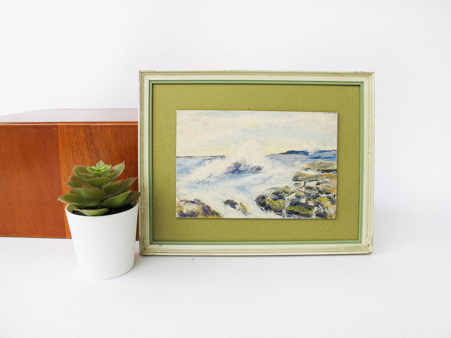 Framed Ocean Landscape Painting