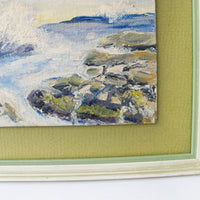 Framed Ocean Landscape Painting