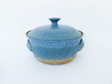Ceramic Hand Spun Stew Pot with Lid Signed Lenna