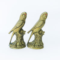 Brass Parrot Bookends