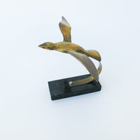 Solid Brass Bird with Black Marble Base - Curtis Jere Style