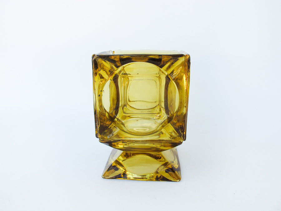 Amber Glass Retro Ashtray