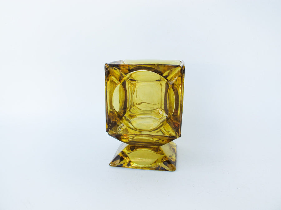 Amber Glass Retro Ashtray