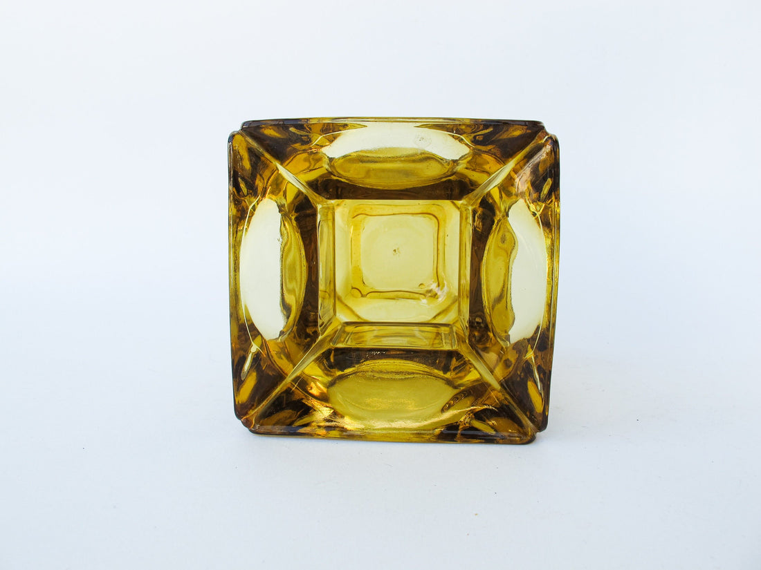 Amber Glass Retro Ashtray