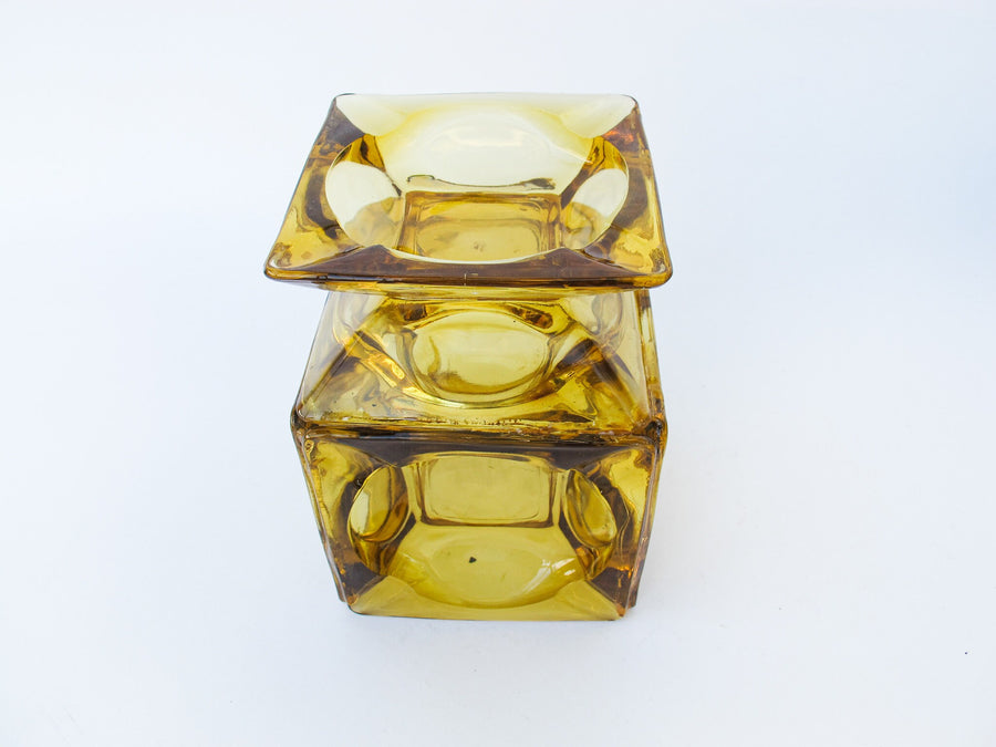 Amber Glass Retro Ashtray