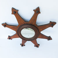 Starburst Mirror with Wood Frame