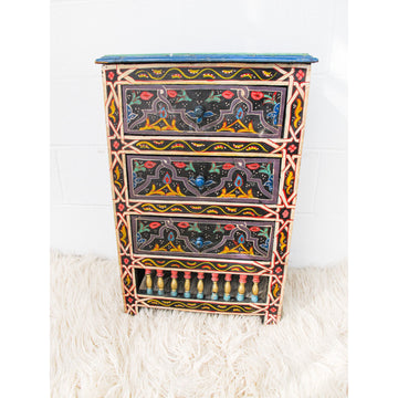 Moroccan Side End Table with Drawers